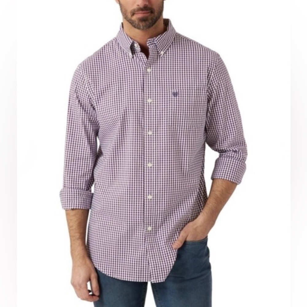 Chaps | NWOT Burgundy and White Casual Button Down Shirt
